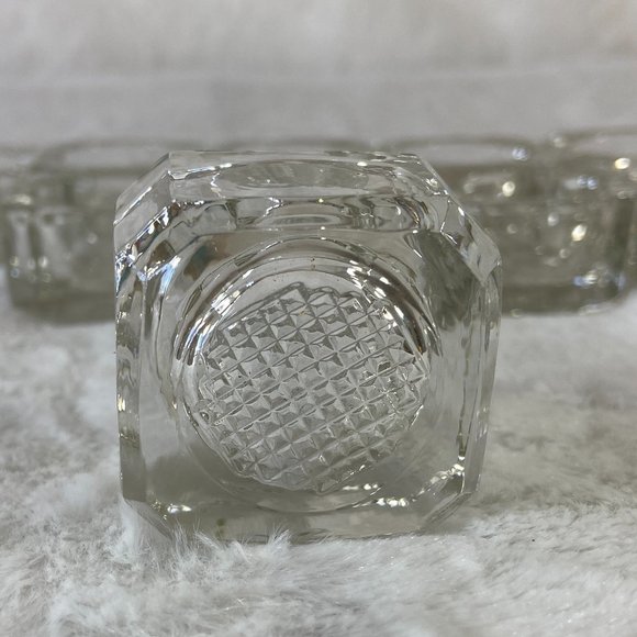 Antique Salt Cellars Salt Dips glass clear crystal open faced . 10 Total - Picture 7 of 11